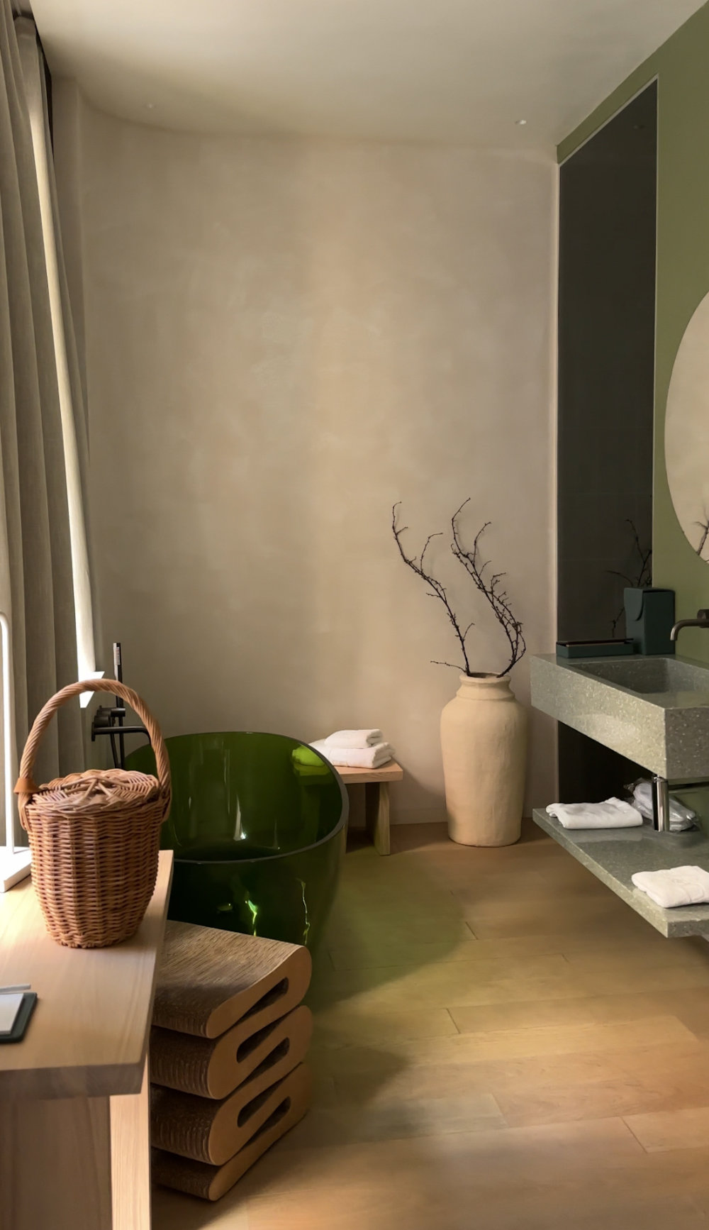 Aesthetic cozy boutique hotel bedroom detail